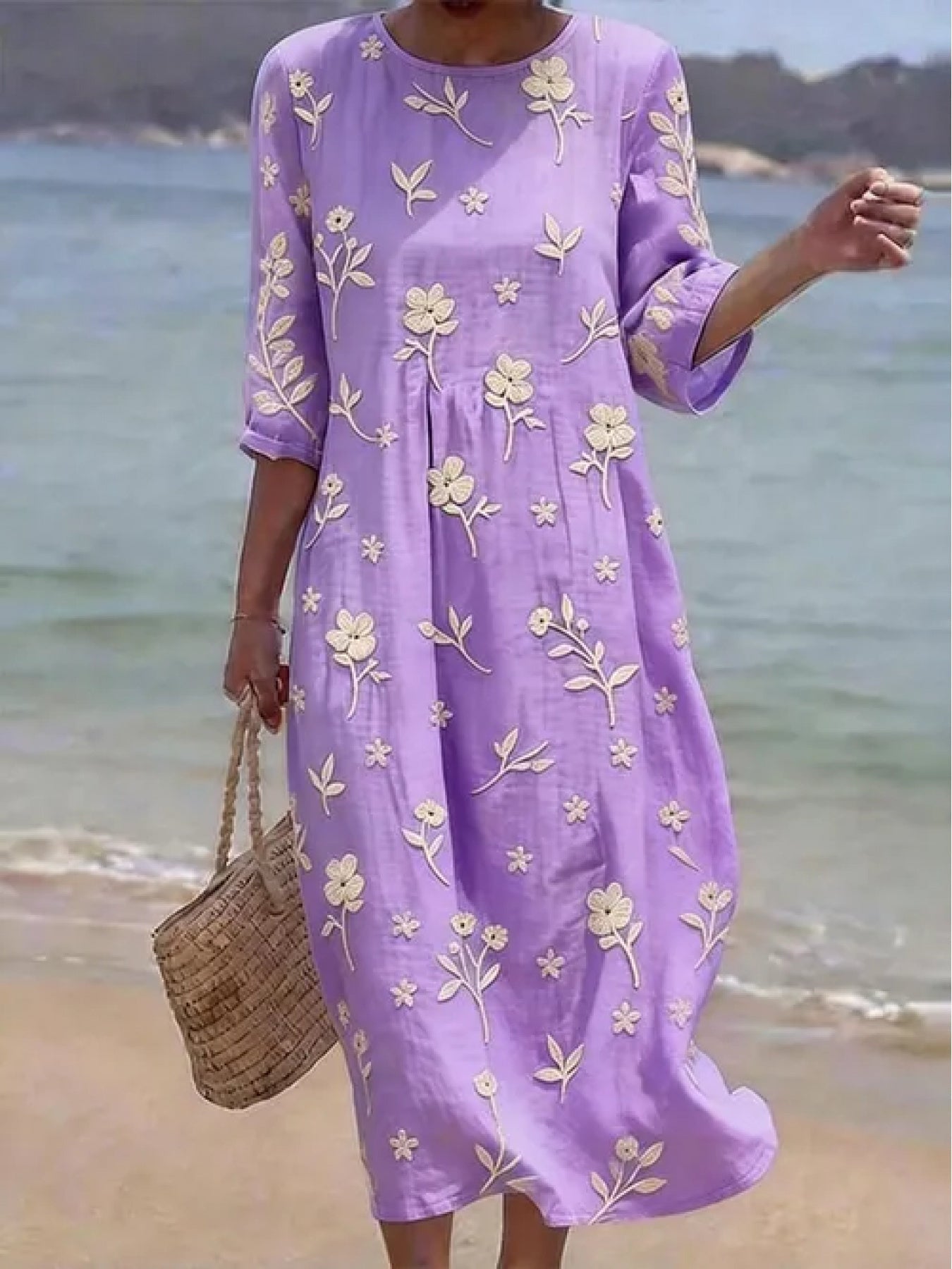 Aurélie™ | Robe brodée à manches 3/4 élégante
