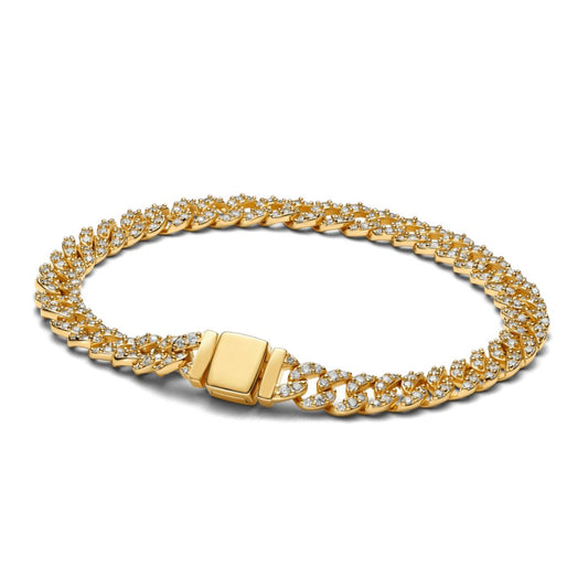 Jessenia™ | Bracelet cubain pavé d’or