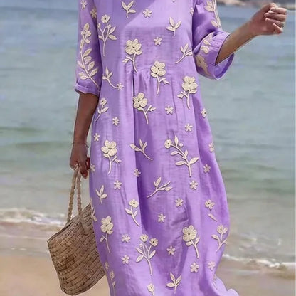 Aurélie™ | Robe brodée à manches 3/4 élégante