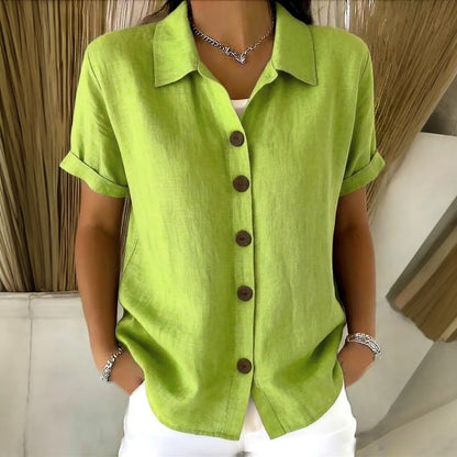 Lison™ | Blouse décontractée unie à col châle