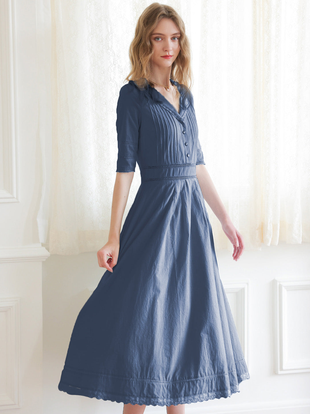 Élise™ | Robe midi en coton
