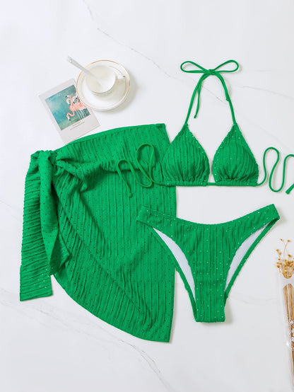 MALIBU™ | BIKINI 3 PIÈCES TRIANGLE + JUPE