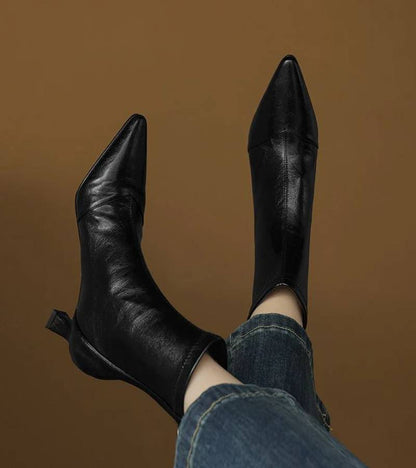 Jette™ | Bottines en cuir à talon élégant
