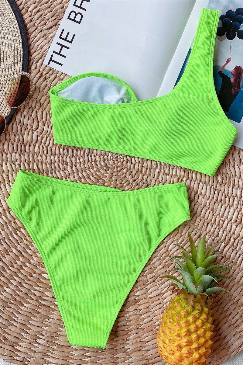 YUSRA™ | BIKINI 1 BRETELLE + CULOTTE TAILLE HAUTE