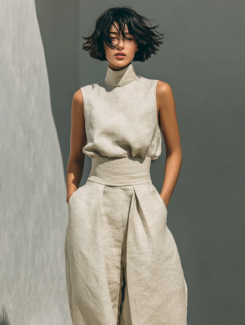 Maria™ | Ensemble de lin minimaliste