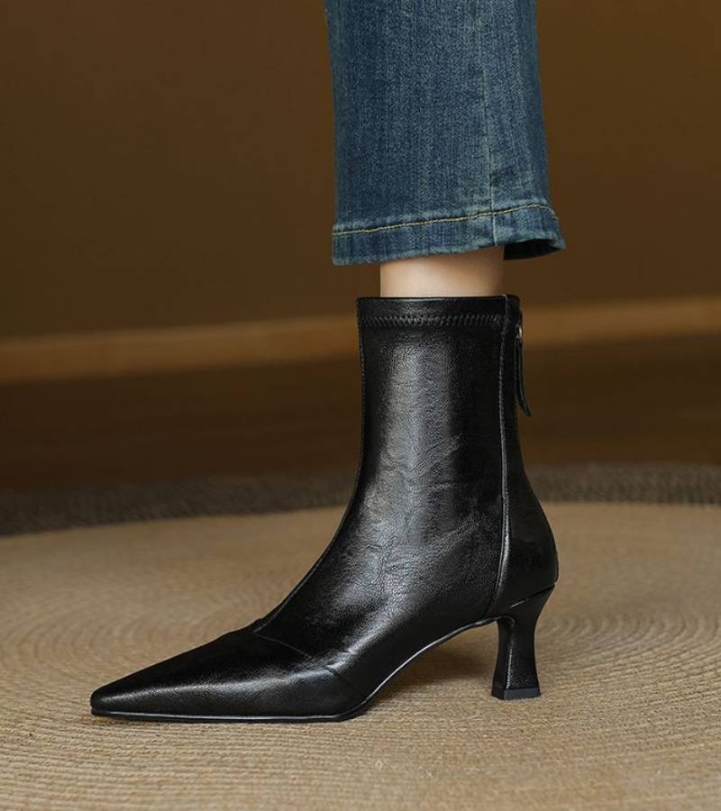 Jette™ | Bottines en cuir à talon élégant