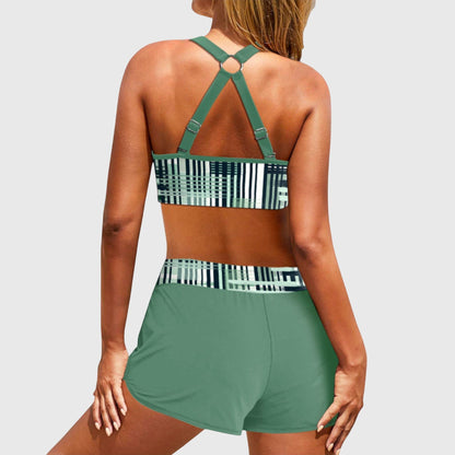Chaymae™ | Bikini taille haute côtelé