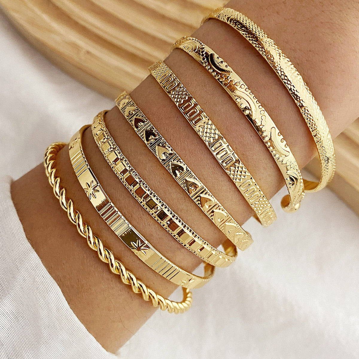 Dahliana™ | Ensemble de bracelets boho dorés