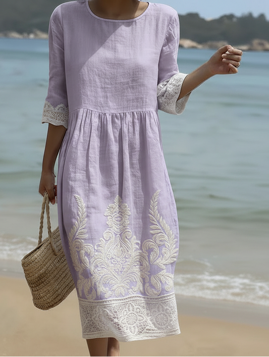 Tiffany in Lavendel | Blumenkleid mit Pflanzenprint