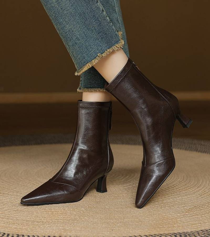 Jette™ | Bottines en cuir à talon élégant