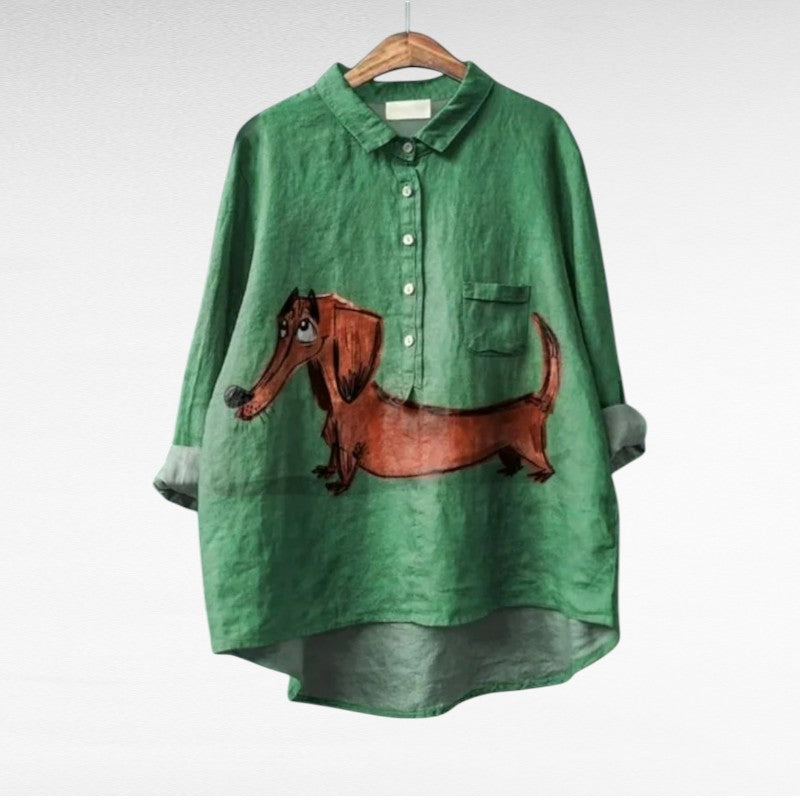Cloé™ | Blouse chien ludique