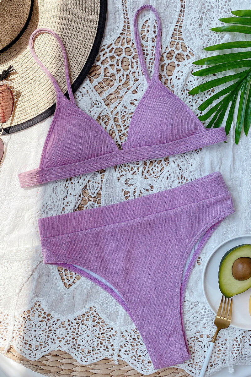 TAHERA™ | Bikini côtelé taille haute