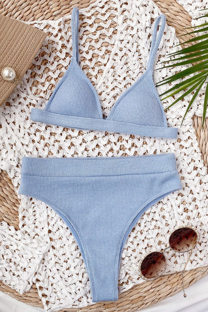 TAHERA™ | Bikini côtelé taille haute