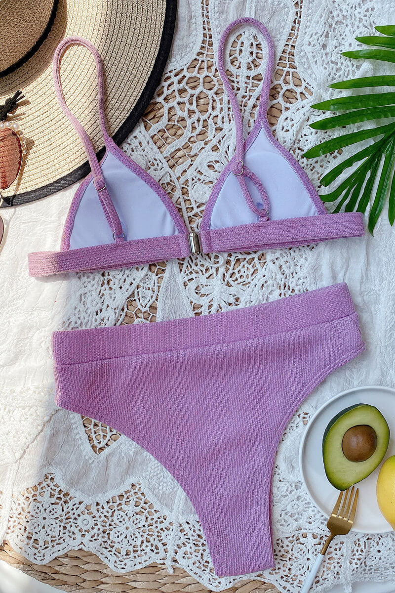 TAHERA™ | Bikini côtelé taille haute