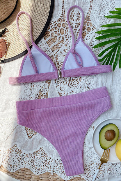 TAHERA™ | Bikini côtelé taille haute