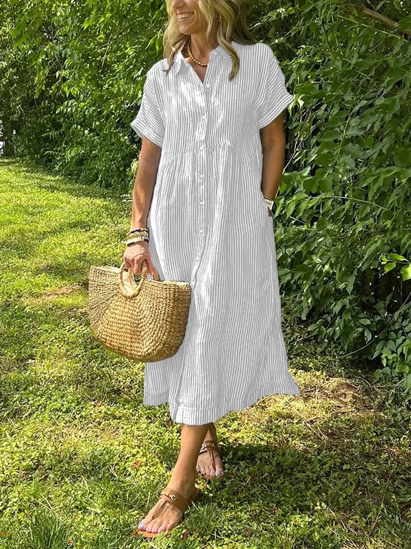 Cassie™ | Robe élégante à rayures