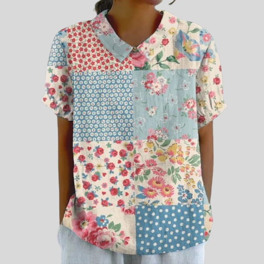 Noémie™ | Blouse patchwork vintage