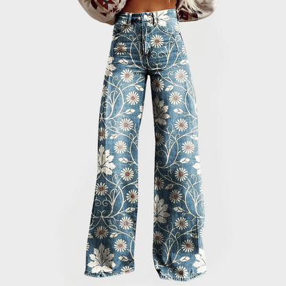 Dahlia™ | Pantalon fleuri à jambes larges