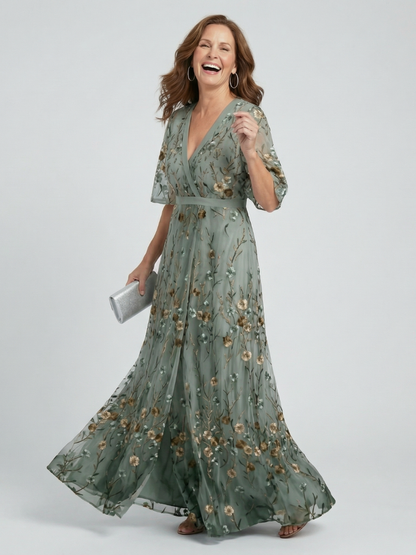 Léontine™ | robe longue à Effet Cache-Cœur