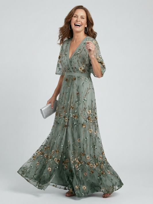 Léontine™ | robe longue à Effet Cache-Cœur