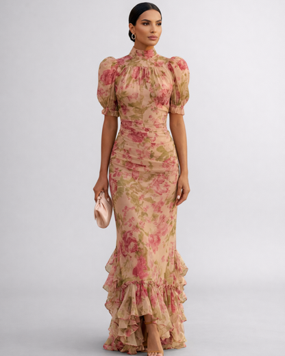 DELFINA™ | ROBE LONGUE FLEURIE EN CHIFFON