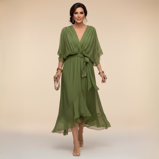 CHRISTA™ | ROBE EN CHIFFON COL V