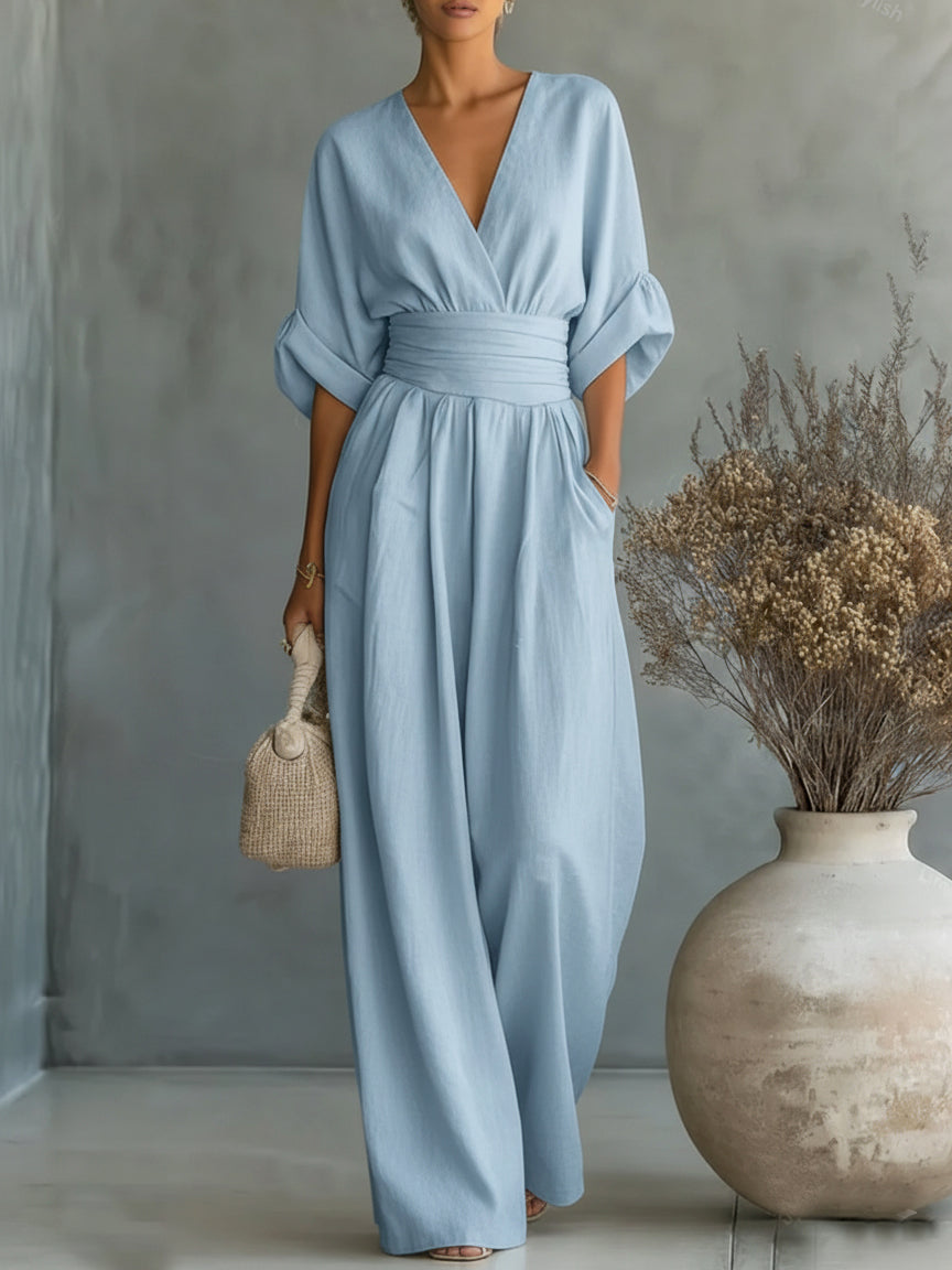 Éliane™ | Combinaison V bleu pastel