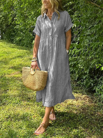 Cassie™ | Robe élégante à rayures