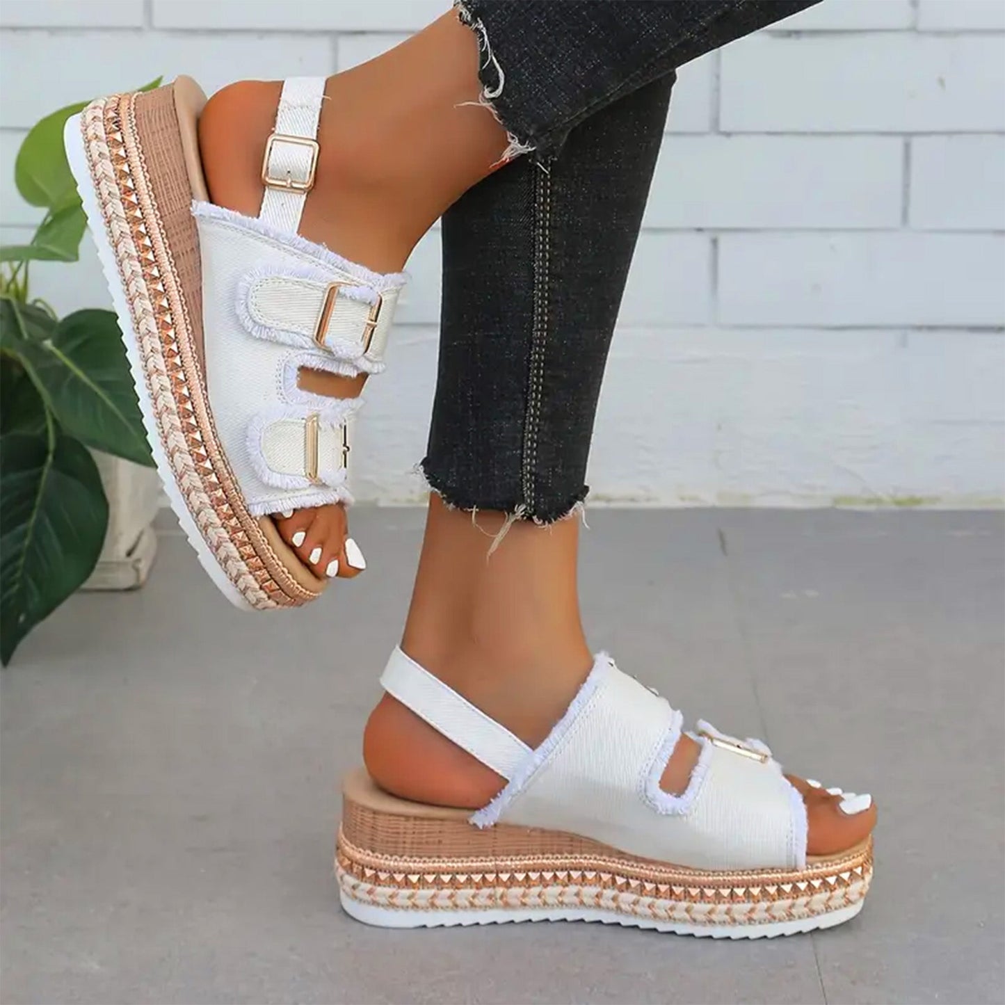 Maeve™ | Jeans-Keilsandaletten