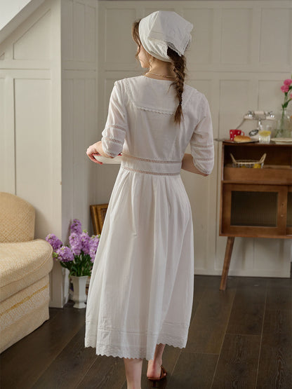 Valentine™ | Robe midi brodée en coton