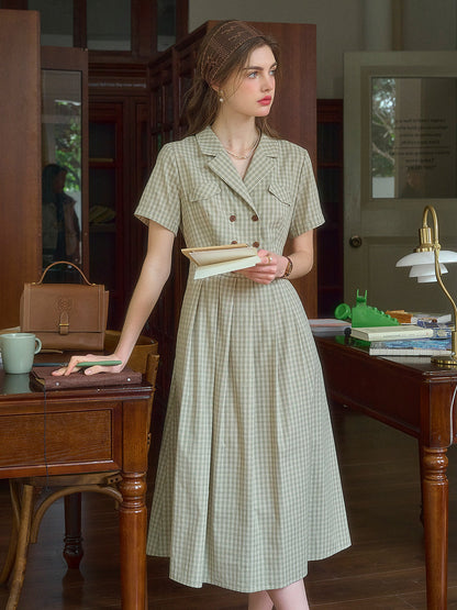Elena™ | Robe à carreaux col&nbsp;