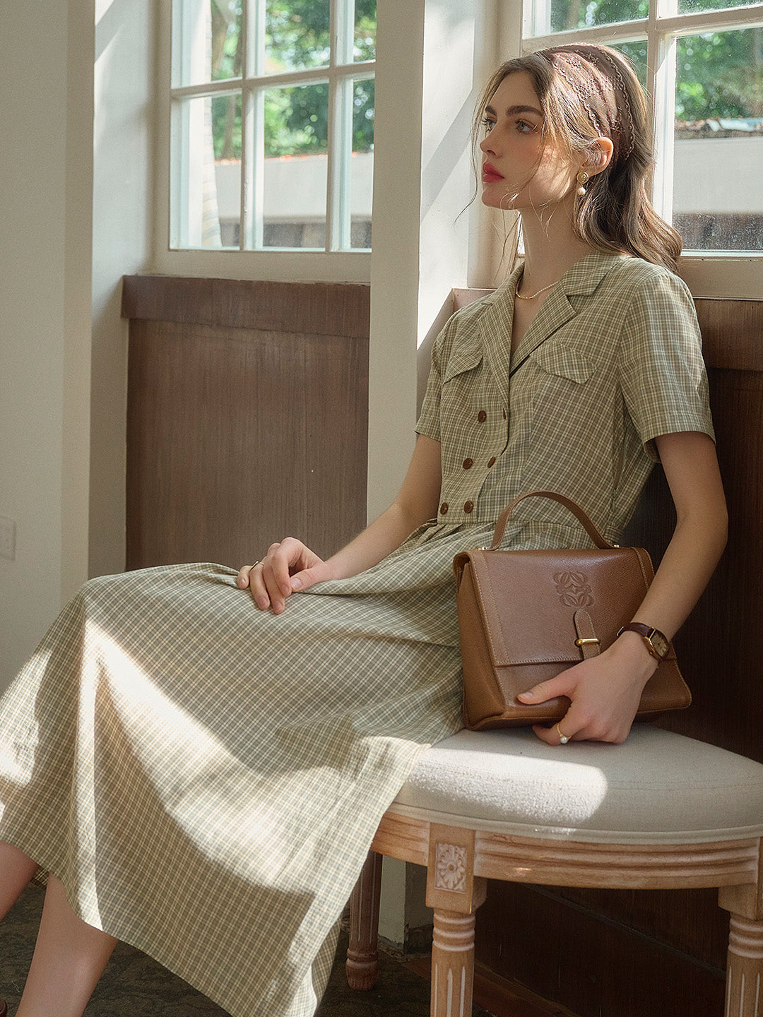 Elena™ | Robe à carreaux col&nbsp;