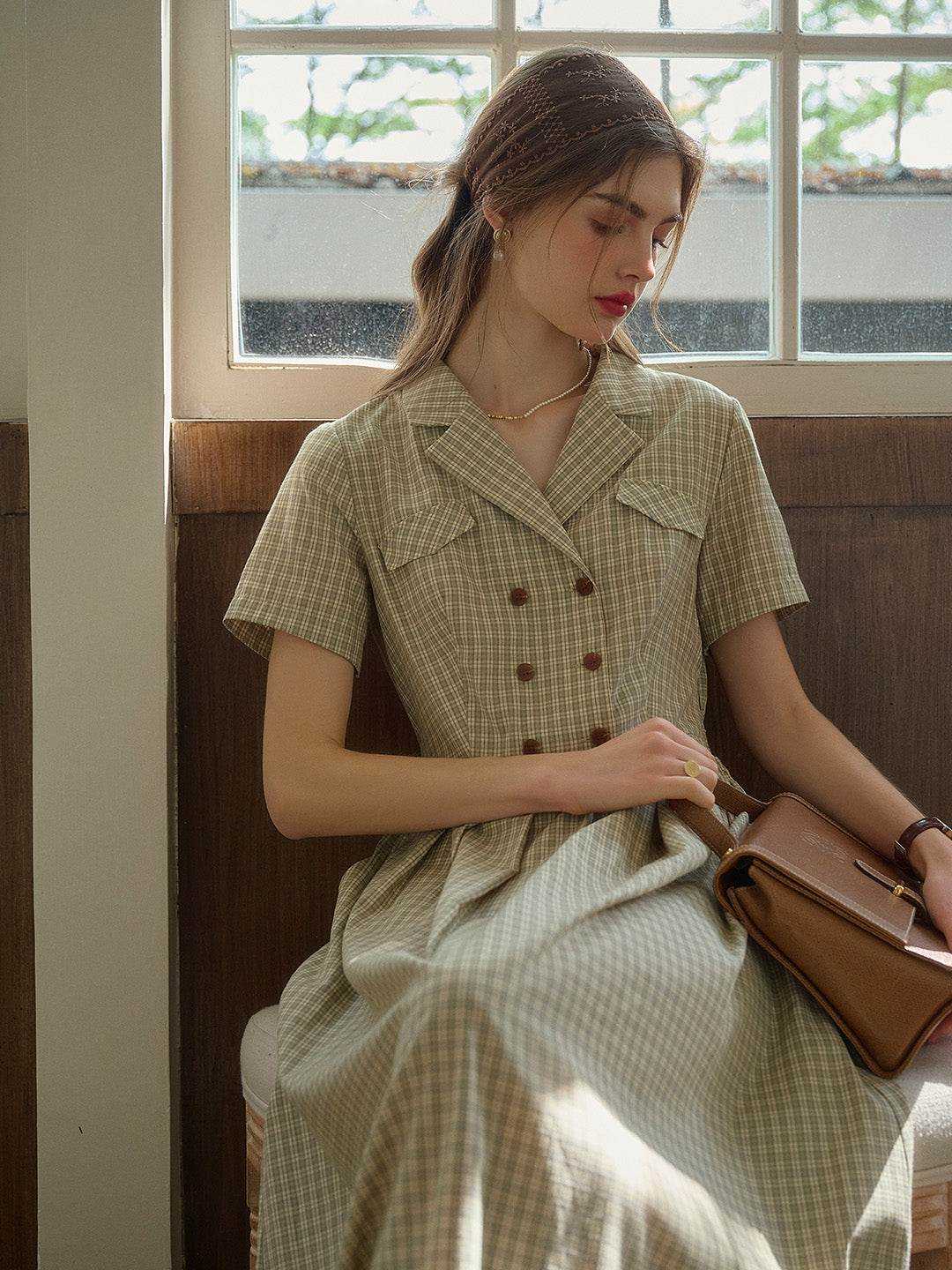 Elena™ | Robe à carreaux col&nbsp;