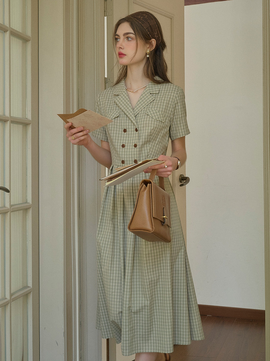 Elena™ | Robe à carreaux col&nbsp;
