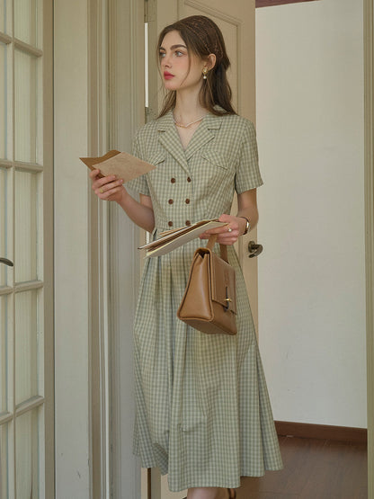 Elena™ | Robe à carreaux col&nbsp;