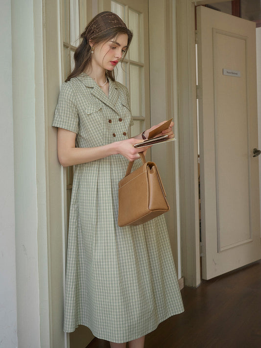 Elena™ | Robe à carreaux col&nbsp;