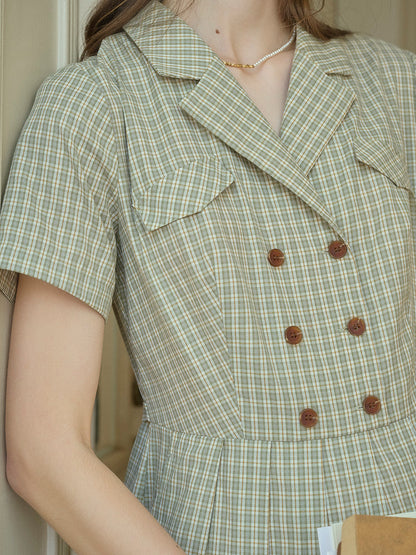 Elena™ | Robe à carreaux col&nbsp;