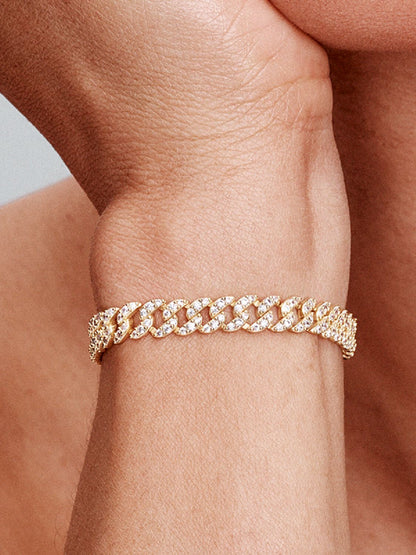 Jessenia™ | Bracelet cubain pavé d’or