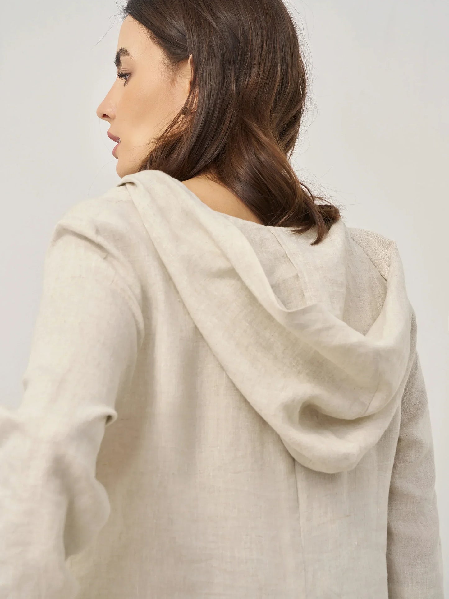 Solène™ | Robe longue en lin à capuche