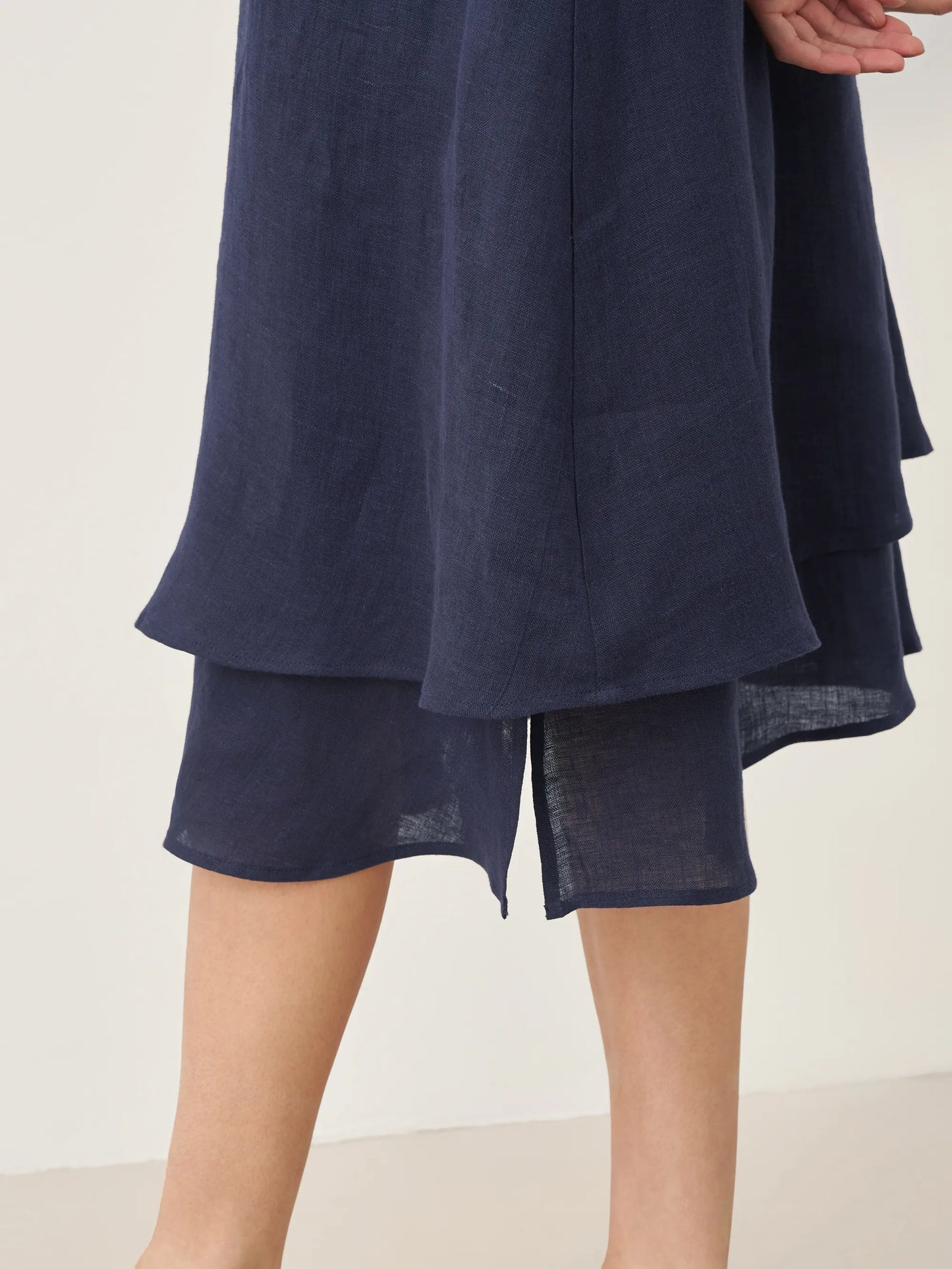 Juliette™ | Robe midi en lin à double épaisseur