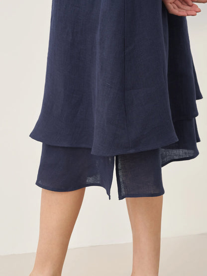 Juliette™ | Robe midi en lin à double épaisseur