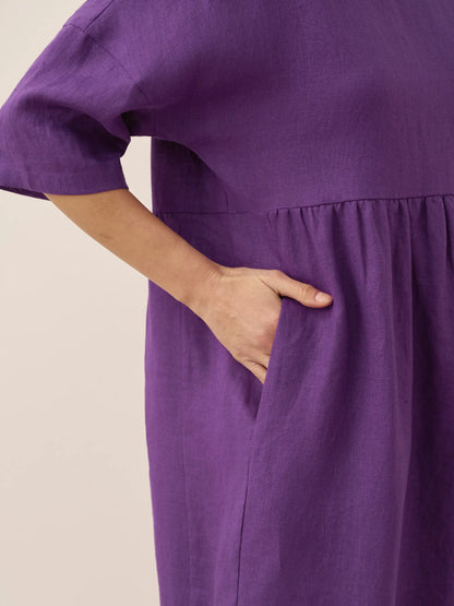 Clémence™ | Midikleid aus Leinen in A-Linie