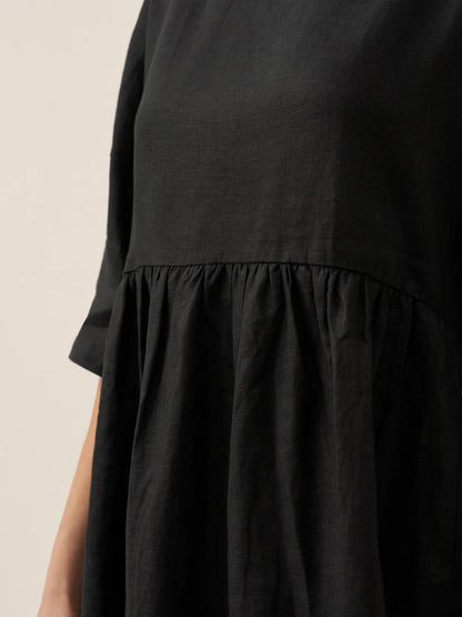 Clémence™ | Midikleid aus Leinen in A-Linie