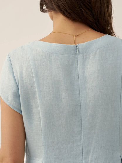 Camille™ | Robe d’été naturelle en lin à col en V
