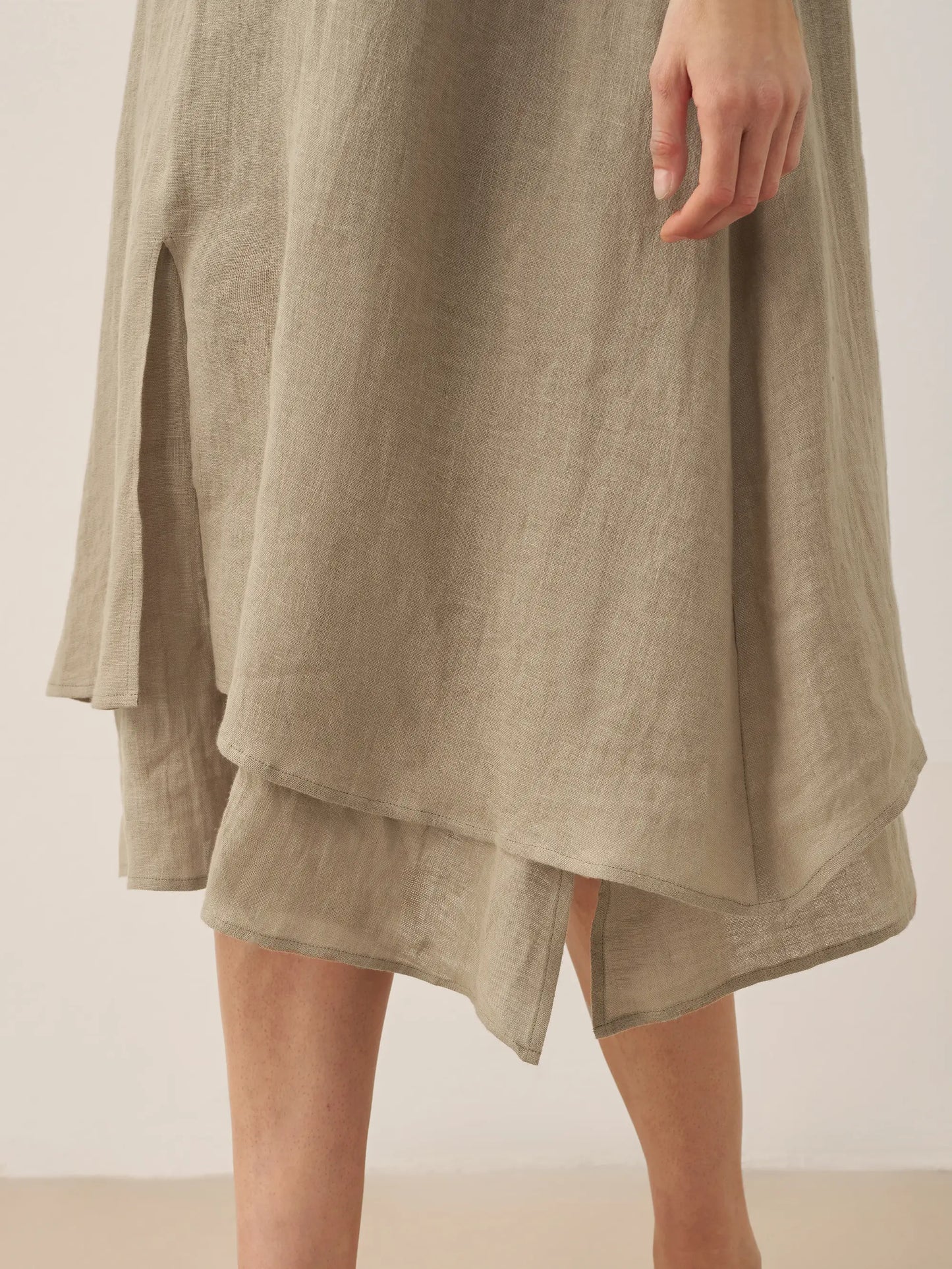 Juliette™ | Robe midi en lin à double épaisseur