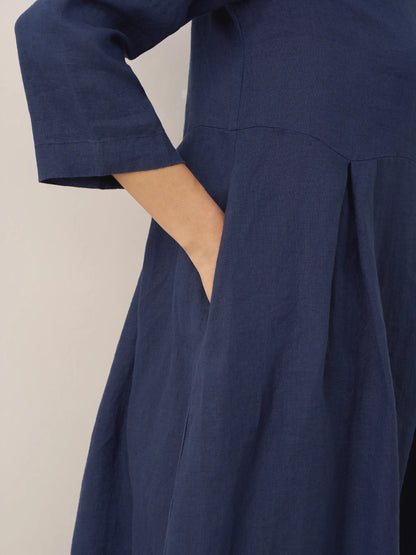 Élise™ | Robe longue en lin à plis
