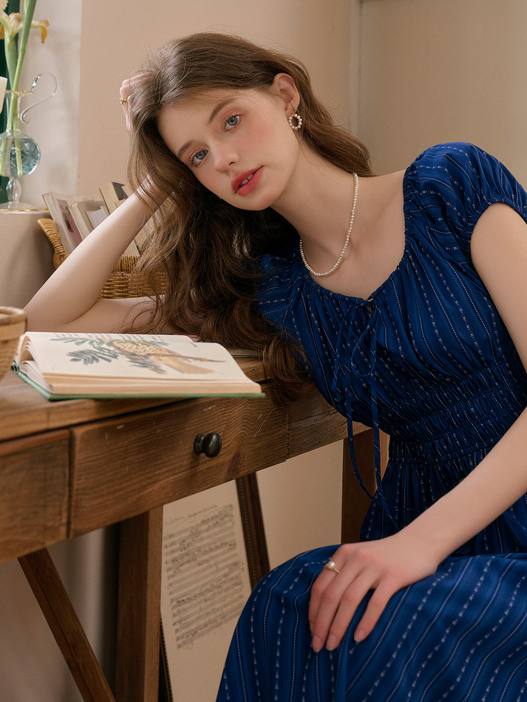 Saphira™ | Robe en coton bleu saphir