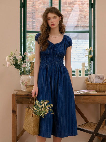 Saphira™ | Robe en coton bleu saphir