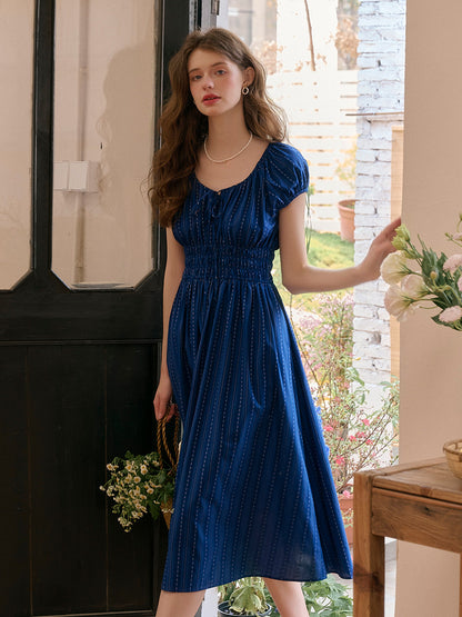 Saphira™ | Robe en coton bleu saphir