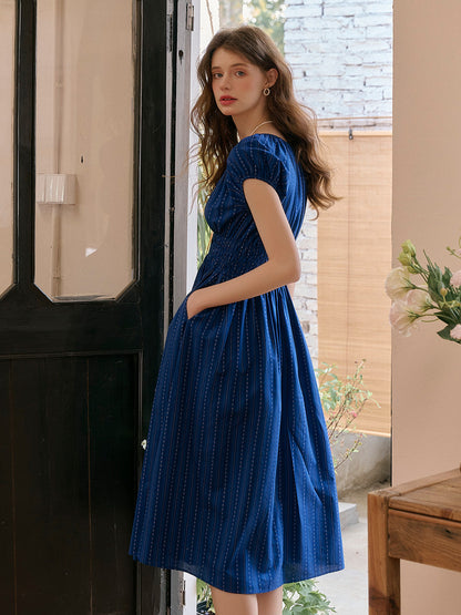 Saphira™ | Robe en coton bleu saphir